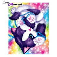 ever moment diamond painting cat color mosaic decoration for home full square drill diamond embroidery cross stitch asf1907