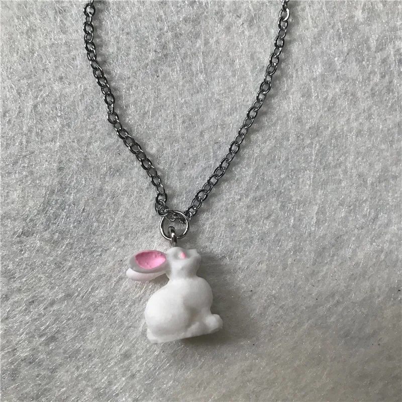 Модное кавайное ожерелье с подвеской в виде кролика и из смолы для женщин девушек