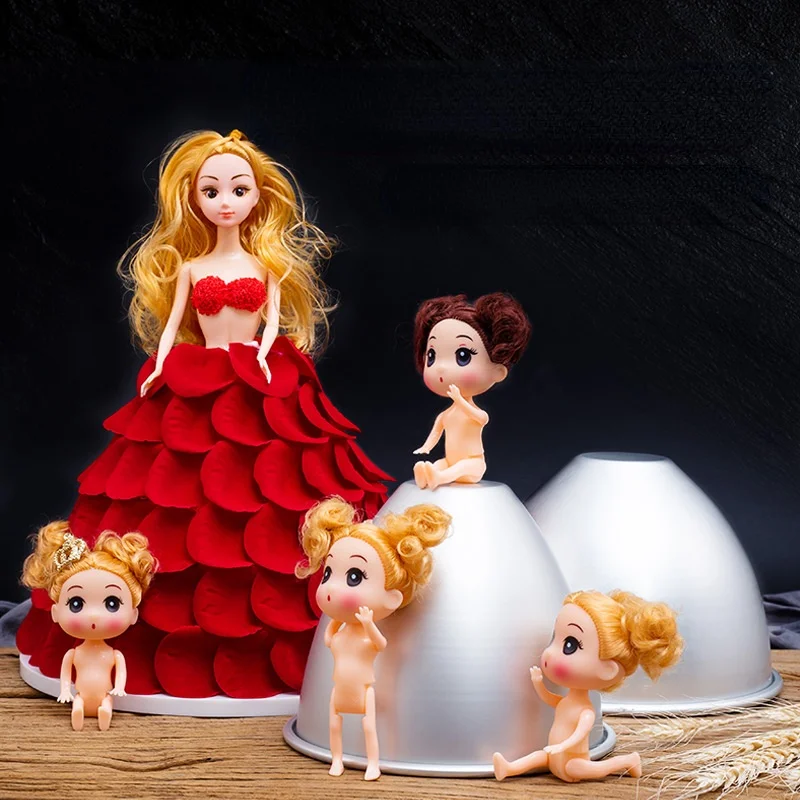

Christmas Cake Pan Aluminium Forma De Bolo W/ Doll Princess Girls Skirt Baking Mold Fondant Cake Decorating Tool For Cozinha