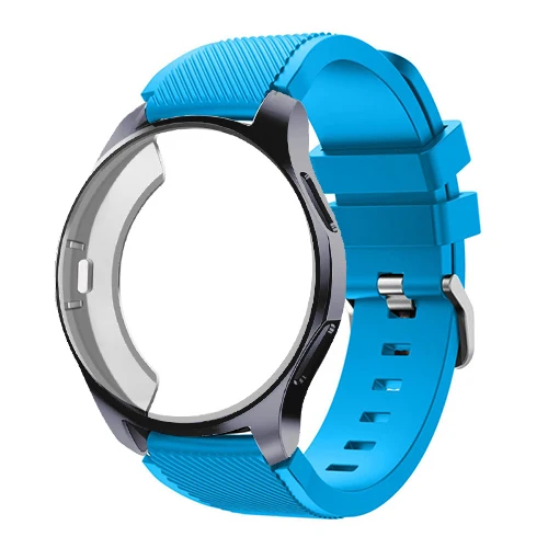 sky blue 9 Ремешок+ чехол для samsung gear S3 Frontier S2 ремешок Galaxy watch 46 мм 42 м 20 22 мм ремешок для часов все вокруг защитные часы аксессуары - Цвет ремешка: sky blue 9