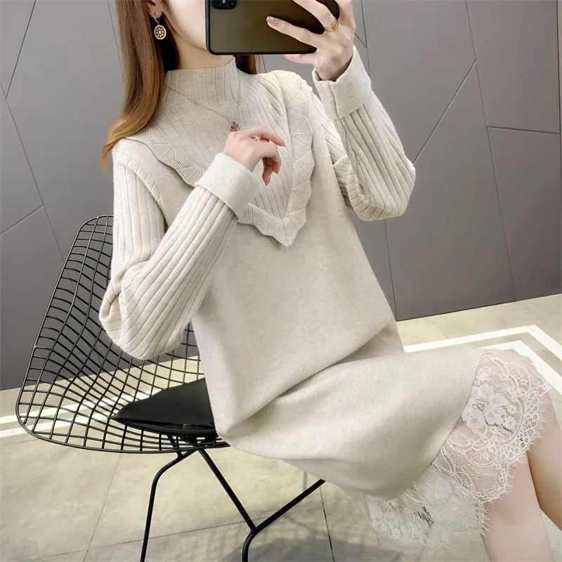 

Номер 193196, новая оправа 6 】 плетение в длинном кружевном вязаном платье [1253] 57