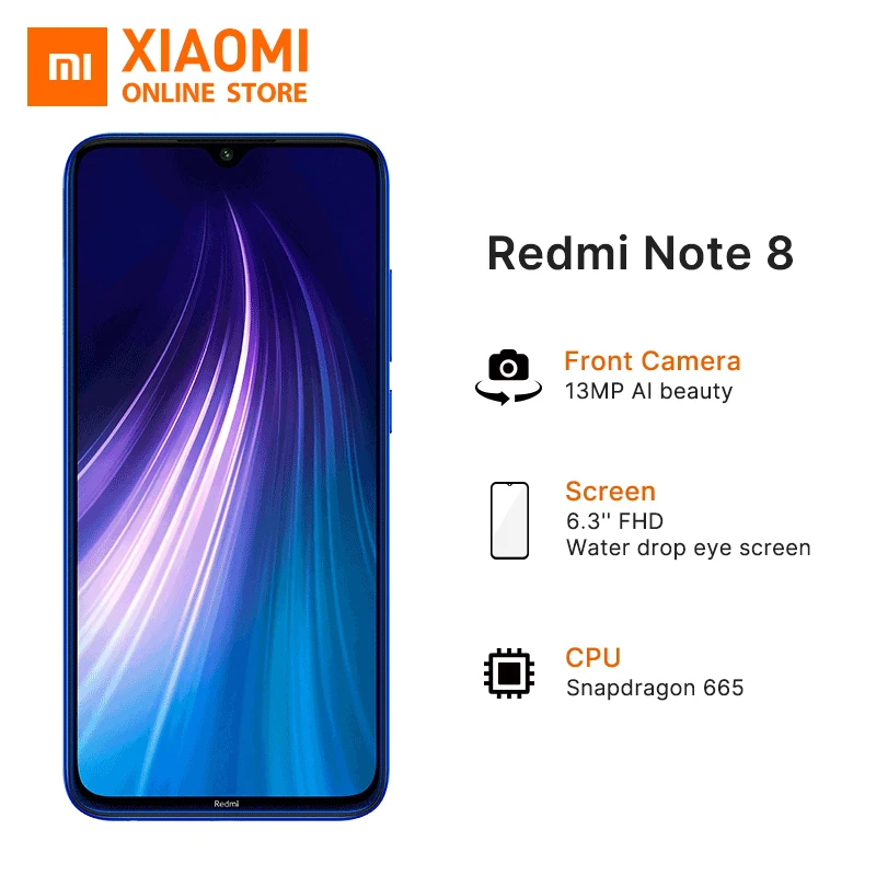 Xiaomi Redmi Note 8 с глобальной версией, 32 ГБ, 64 ГБ, 128 ГБ, смартфон, 48мп, четырехъярусная камера, 4000 мАч, аккумулятор Snapdragon 665, FHD, экран для глаз
