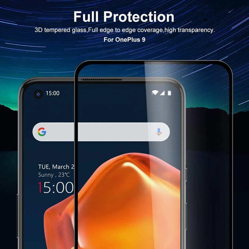 Protector de pantalla para Oneplus 9 5G, pel&iacute;cula transparente de vidrio templado para Oneplus 9 5G, vidrio Protector 2021, 2 uds.-4