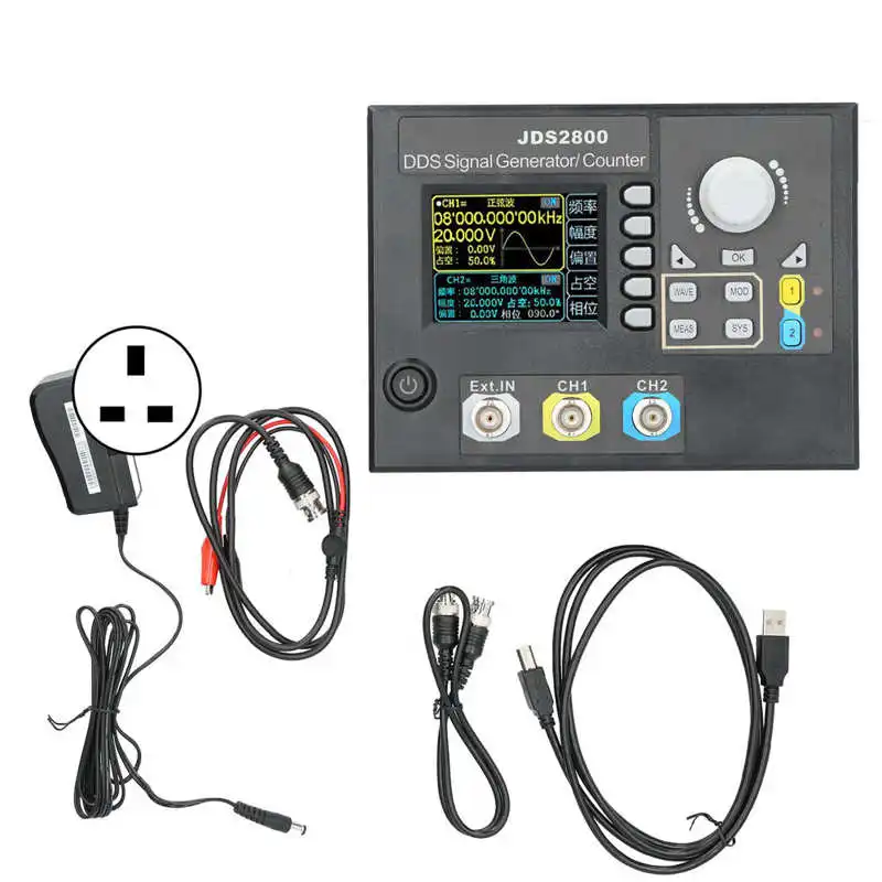 

digital oscilloscope Kit ociloscopio JDS2800-60MHz Function Signal Generator 2.4in LCD DDS Dual Channel Signal Source