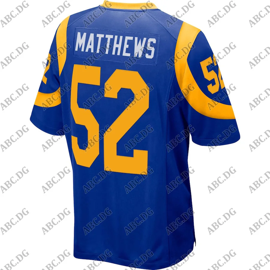 

Customized Stitch American Football Jersey Men Women Kid Youth Los Angeles Clay Matthews Royal Game Jersey
