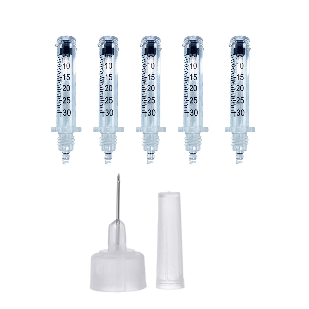 

5pcs 0.3ml Syringe Ampoule head and needle for hyaluron acid pen Mesotherapy Gun Anti Wrinkle Lifting Lip face beauty injector