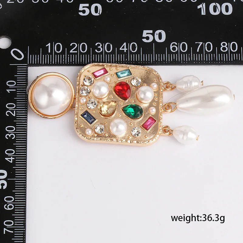 

European and American jewelry hot sale fashion simple geometric inlaid rhinestone pearl earrings earrings exaggerated big-name t