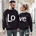 Осенне-зимние теплые пуловеры с капюшоном, пальто, парная уличная одежда, толстовки с капюшоном и принтом LOVE для пар, повседневные толстовки с капюшоном