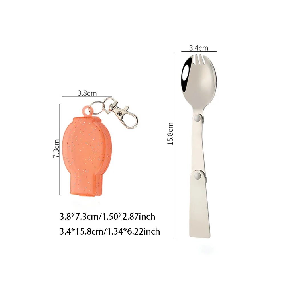 

Camping Utensil Compact Stainless Pocket Spoon Fork Spork Foldable Camp Travel Party Picnic Cooking Folding Outdoor Tableware