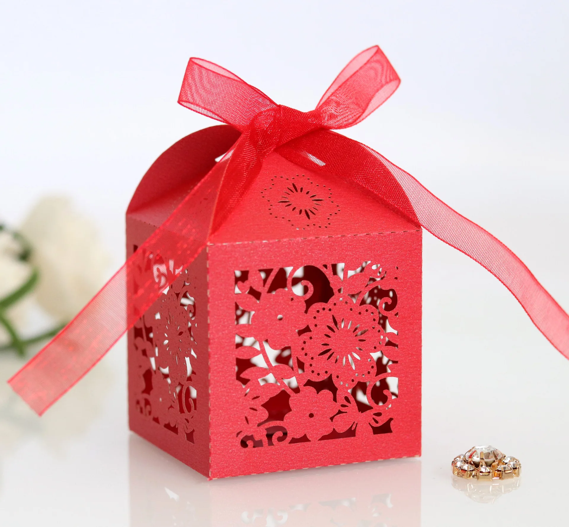 Пустотелые высекальные коробки для цветов розы помадера шоколада Свадебная