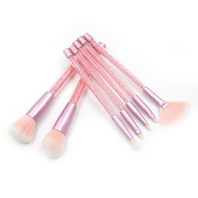 

Transparent Crystal Diamond Particle Handle Makeup Brushes Set Cosmetic Powder Eye Shadow Foundation Blush Blending Brush Kit
