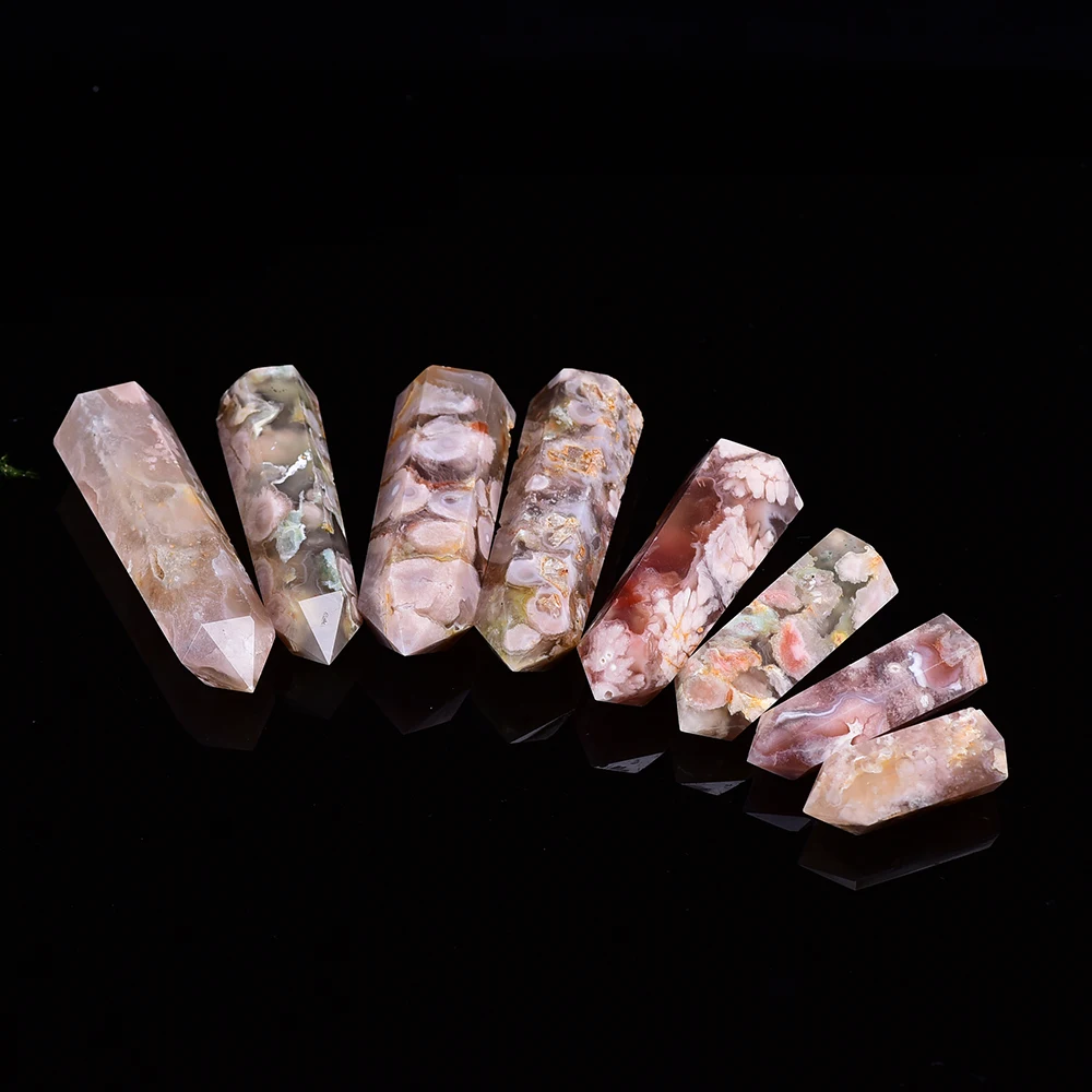 Натуральный кристалл Шестиугольная точка столбик Вишневый Агат ремонт Кристалл