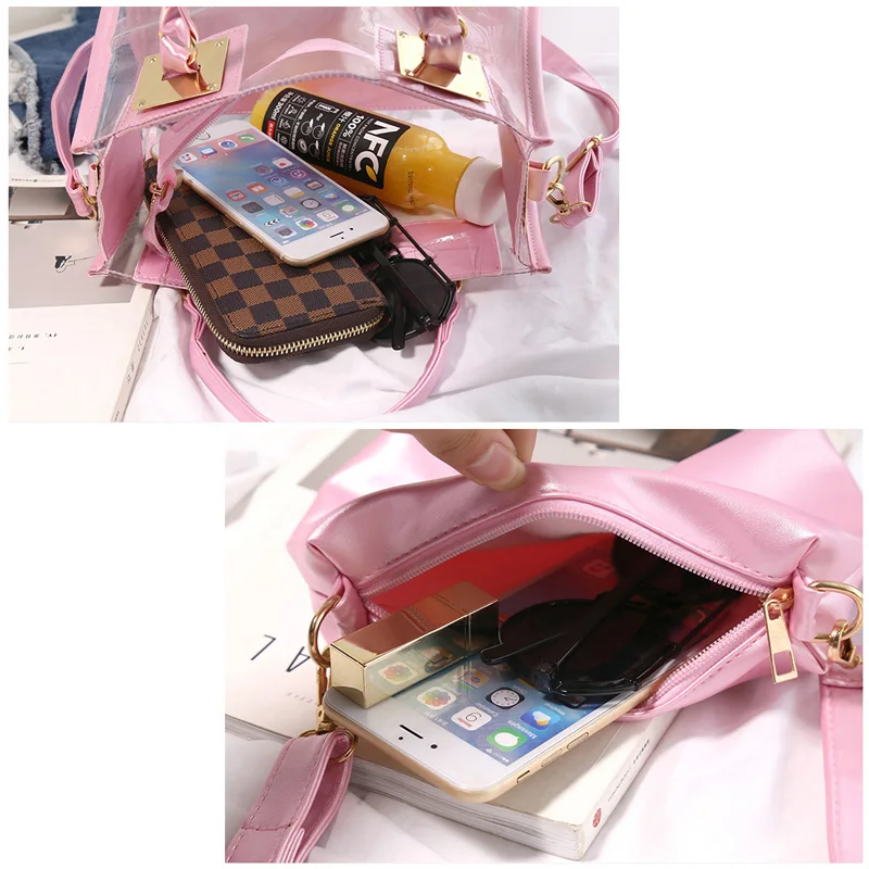 

Summer New Transparent PVC Fashion Women's Handbags Messenger Bags Beach Jelly Female Shoulder Small Cute Tote Crossbody Bags