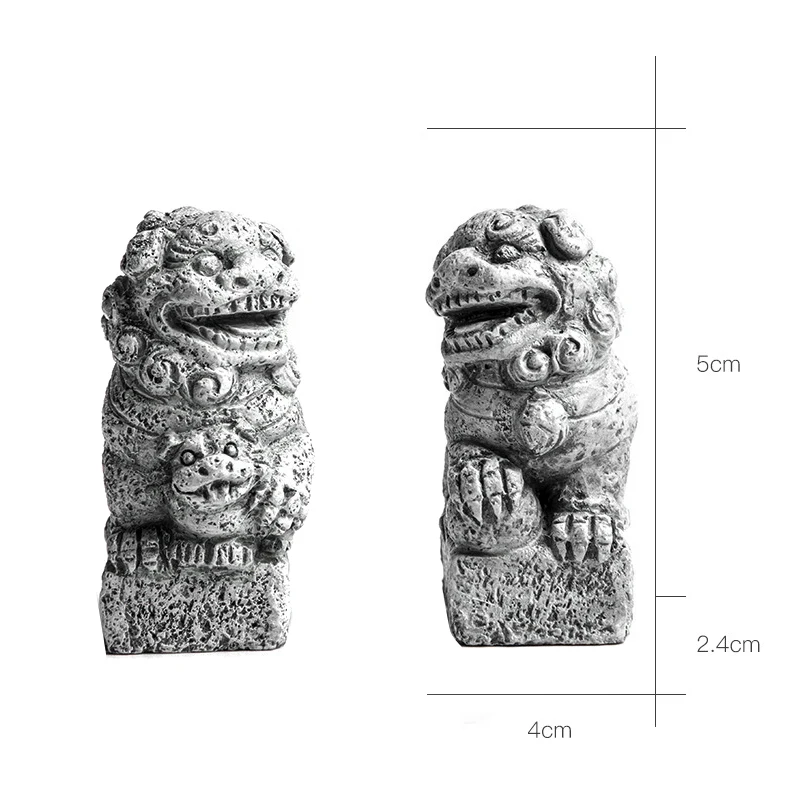 Новая мини статуя каменных львов в китайском стиле скульптуры из смолы ручная