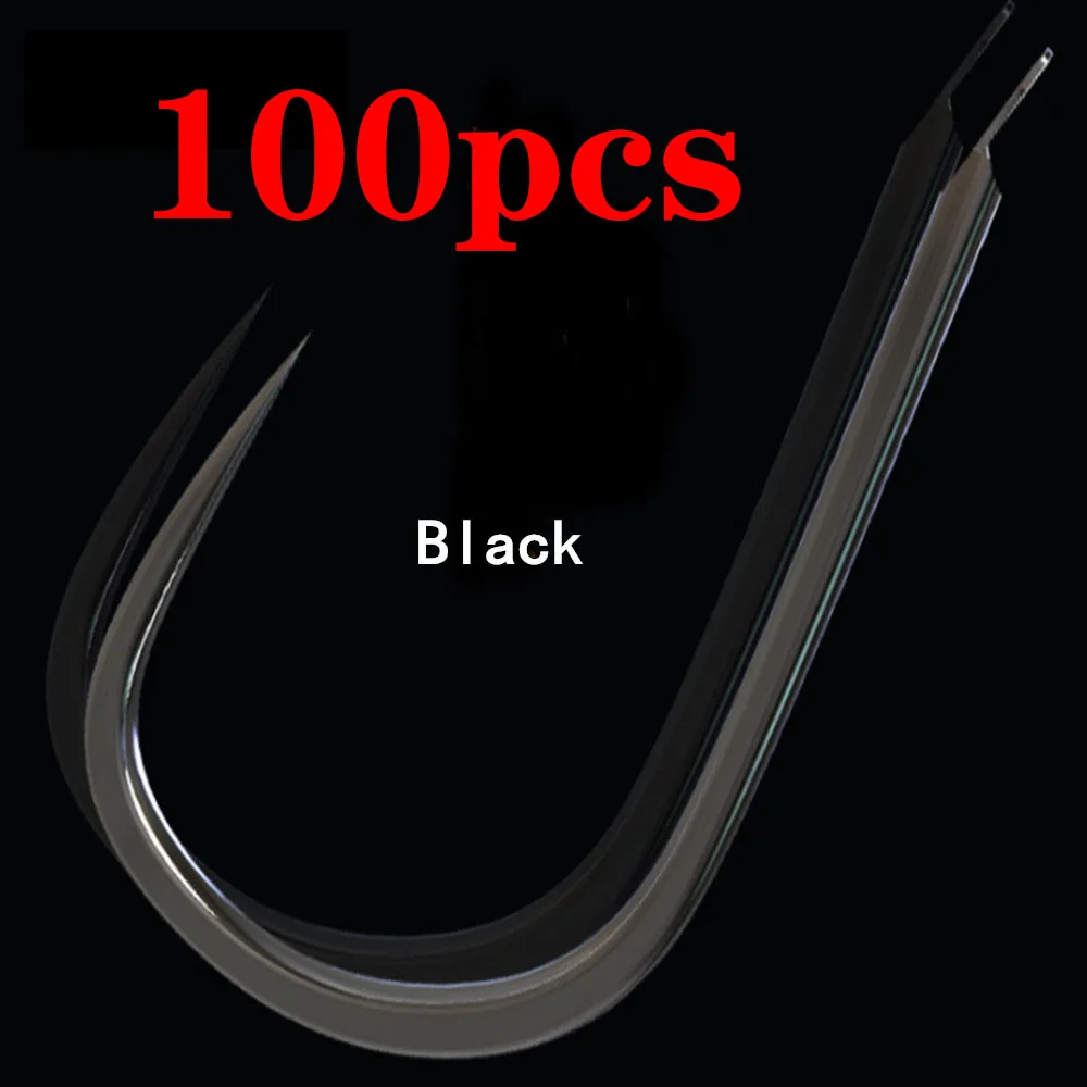 Black100pcs 50 шт. 100 fishinghook с высоким содержанием углерода Сталь Карп Рыболовный крючок Без Бородки Морская рыбалка в пресных водоёмах, крючки, станок и non-анкерных рыболовных крючков - Цвет: Black100pcs