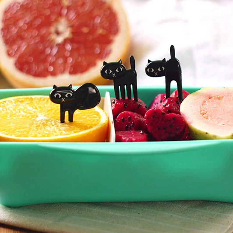 Новинка 10 штук милая фотография пирог зубочистки пищевые палочки формы черного