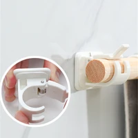 2pcs self adhesive hooks wall mounted curtain rod bracket shower fixed clip hanging rack for household appliances home decor