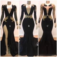 womens long chiffon formal evening dresses sexy v neck full sleeves wedding bridal gown appliques sequined floor length robe