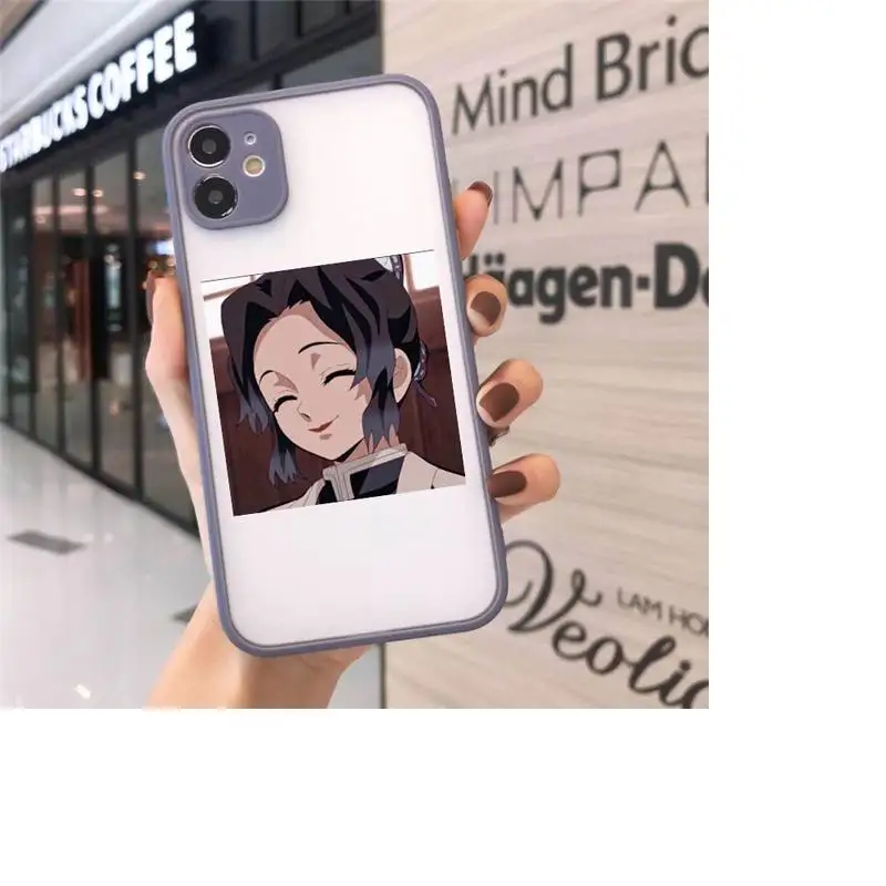 

Demon Slayer Cute Japan luxury Phone Cases shell matte transparent For iphone 7 8 11 12 plus mini x xs xr pro max cover