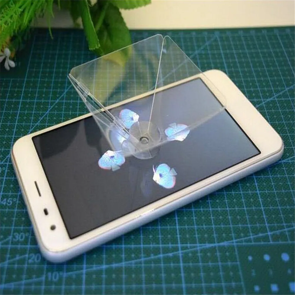 

Universal 3D Holographic Pyramid Display Projector Video Stand Holographic Projection Virtual Stereo Naked Eye 3D Smart Phone