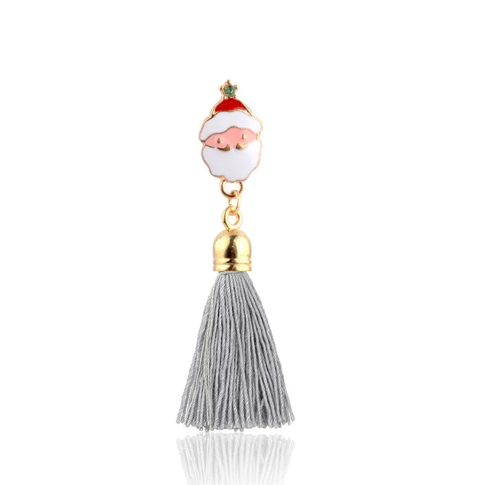 New Tassel Cartoon Christmas Elk Santa Claus Enamel Brooches Pin Badge Jewelry Clothes Clips Gift MV66 | Украшения и аксессуары