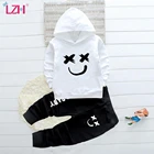 Новинка 2021, осенний свитер с капюшоном и длинными рукавами LZH + штаны с надписью, комплект из 2 предметов, милая детская одежда, детский спортивный костюм для девочек, комплект для маленьких мальчиков