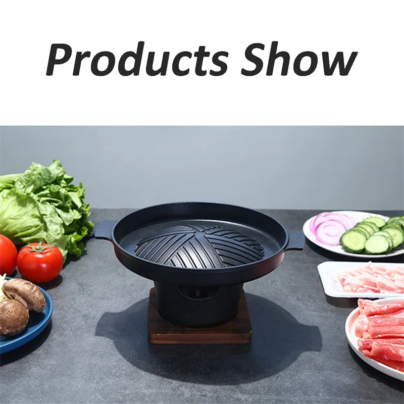 

Mini BBQ Grill Japanese Alcohol Stove One Person Home Smokeless Barbecue Grill Outdoor BBQ Oven Plate Roasting Cooker Meat Tool