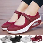 Кроссовки женские теннисные на нескользящей подошве, дышащие, с воздушной подушкой, на липучке, Повседневная Уличная обувь для ходьбы, спортзала