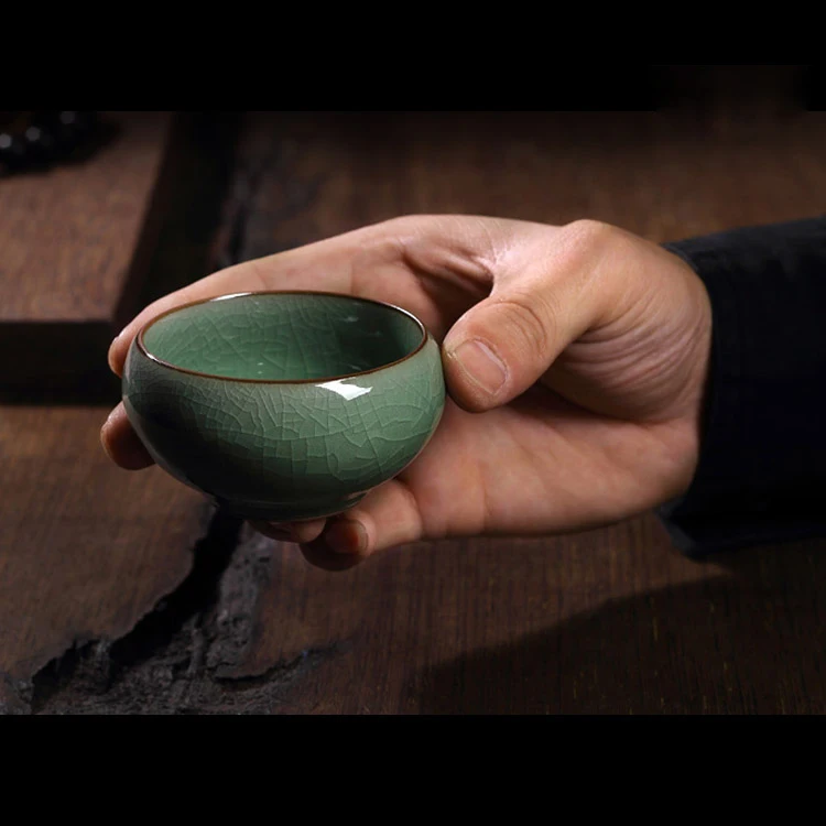 2 шт Китайский Longquan Celadon фарфоровые КИТАЙСКИЕ чашки чайное блюдце чаша для чая