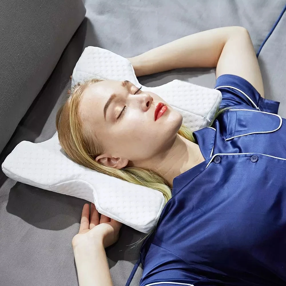 

Arch U-Shaped Curved Memory Foam Sleeping Neck Cervical Pillow with Hollow Design Arm Rest Hand Pillow for Couple Side Sleepers