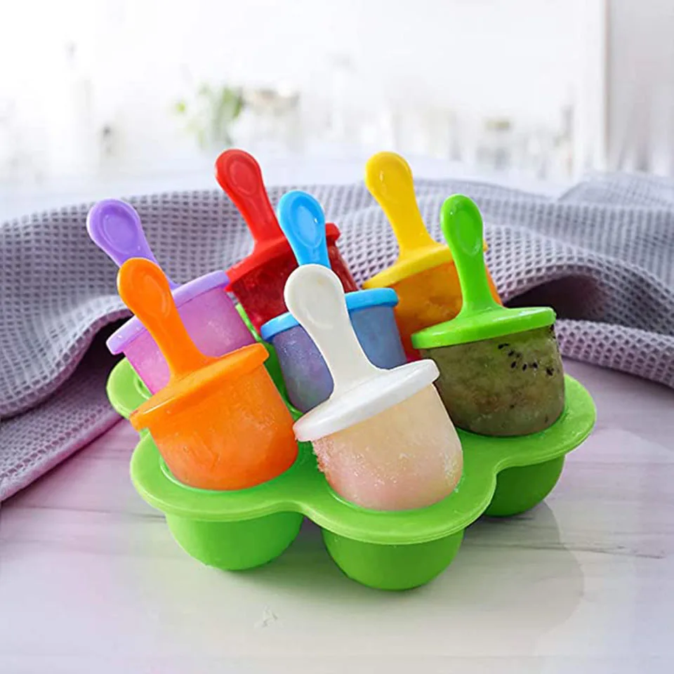 Ice Cream Mould Baby Food Storage Container Non-Stick Cube Trays Egg Steamer Rack Chocolate Popsicle | Дом и сад