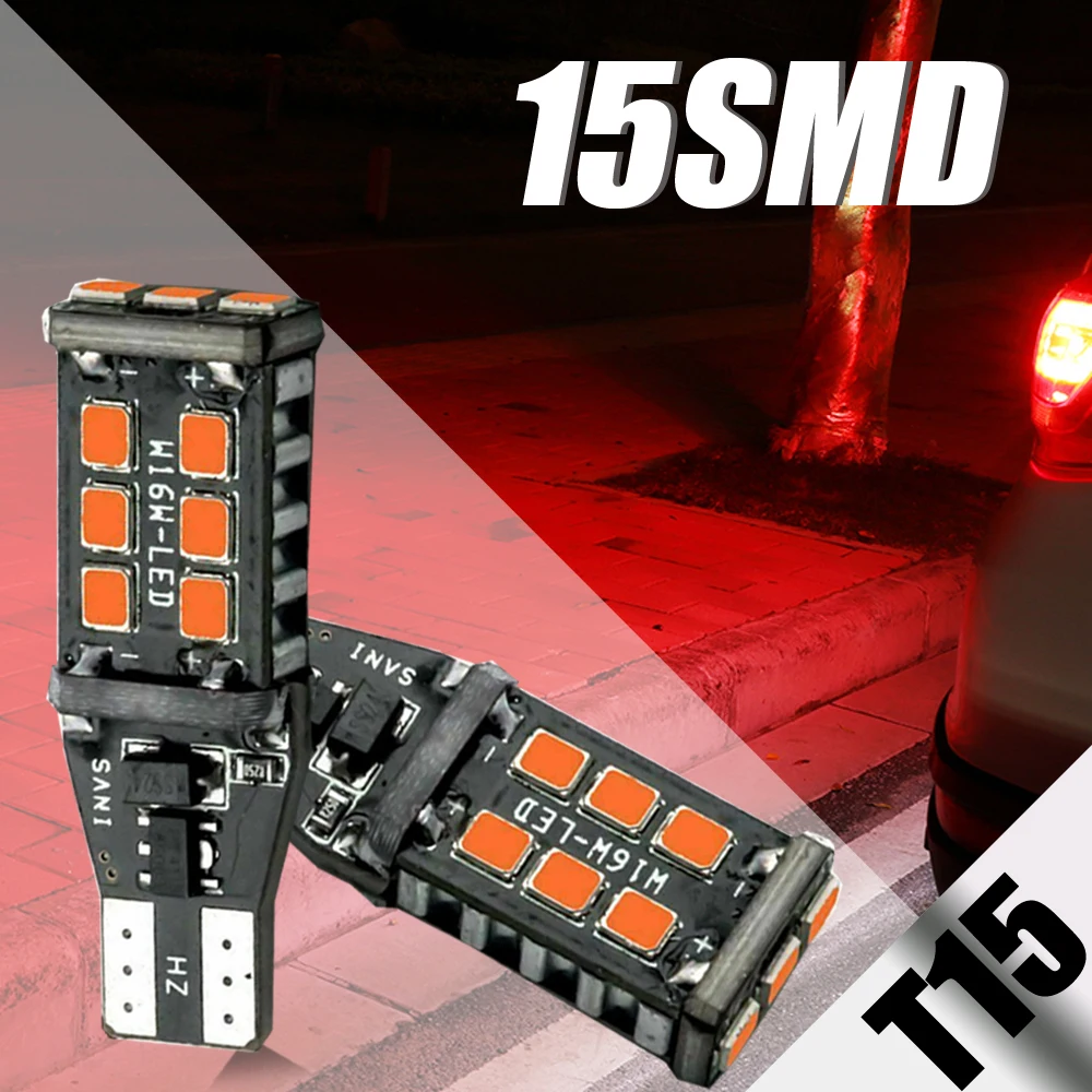 2pcs T15 921 912 Flash Strobe Pure Red LED Center High Mount Stop 3RD Brake Light Bulbs Prevent Car Traffic Accident | Автомобили и