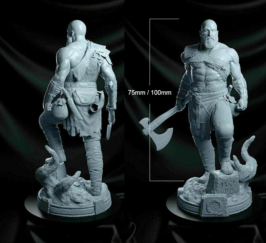 

1/18 100mm 10cm 1/24 75mm Resin Model Kits Kratos Figure Unpainted No Color RW-236