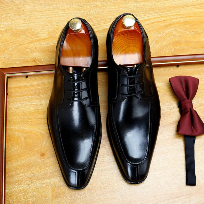Броги мужские из натуральной коровьей кожи деловые свадебные банкетные туфли