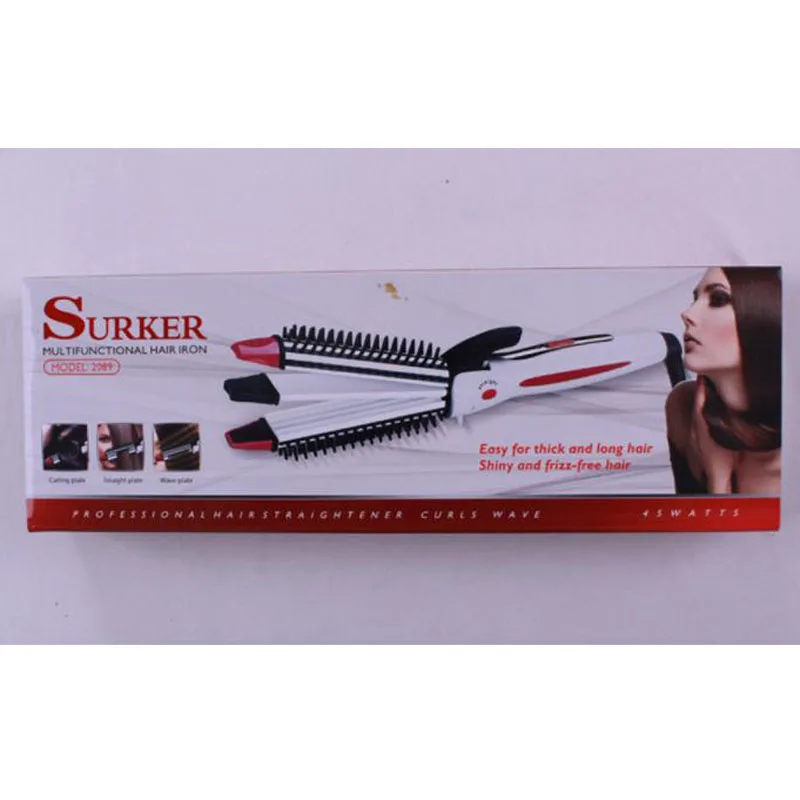 

Surker Straightener Curler SK-2089 Roll Straight Dual-use Corn Clip 3 in 1 Straightener Curler Constant Temperature