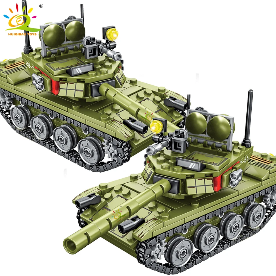 HUIQIBAO 324 шт. военный бронированный автомобиль панзер строительные монтажные блоки