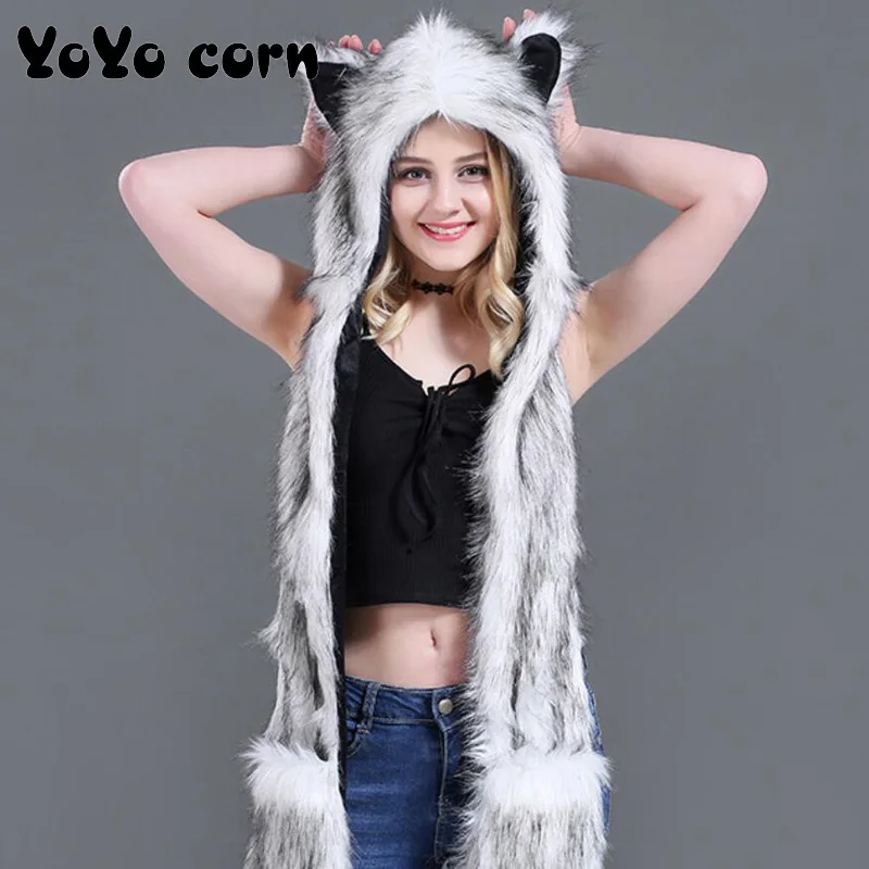 YOYOCORN лисы теплые зимние Европа и Америка из искусственного меха шапка плюшевая