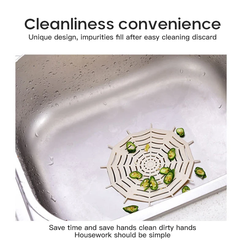 1PCS Spider Web Bathroom Sink Filter Strainer Anti-blocking Floor Drain Cover Kitchen Outfall Stopper Hair Catcher For Halloween |