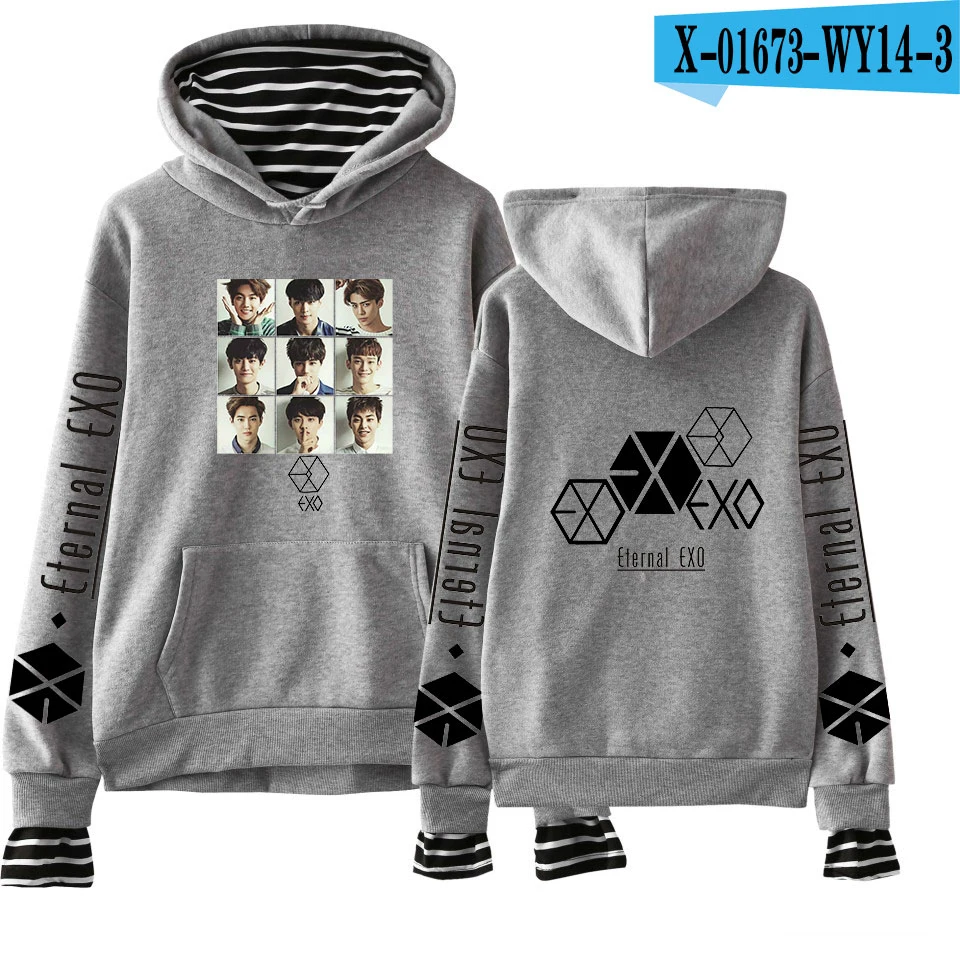 M EXO PLANET#5 толстовки KPOP хлопковые водолазки негабаритный свитер с капюшоном для женщин EXO PLANET#5 толстовки moletom плюс размер - Цвет: M