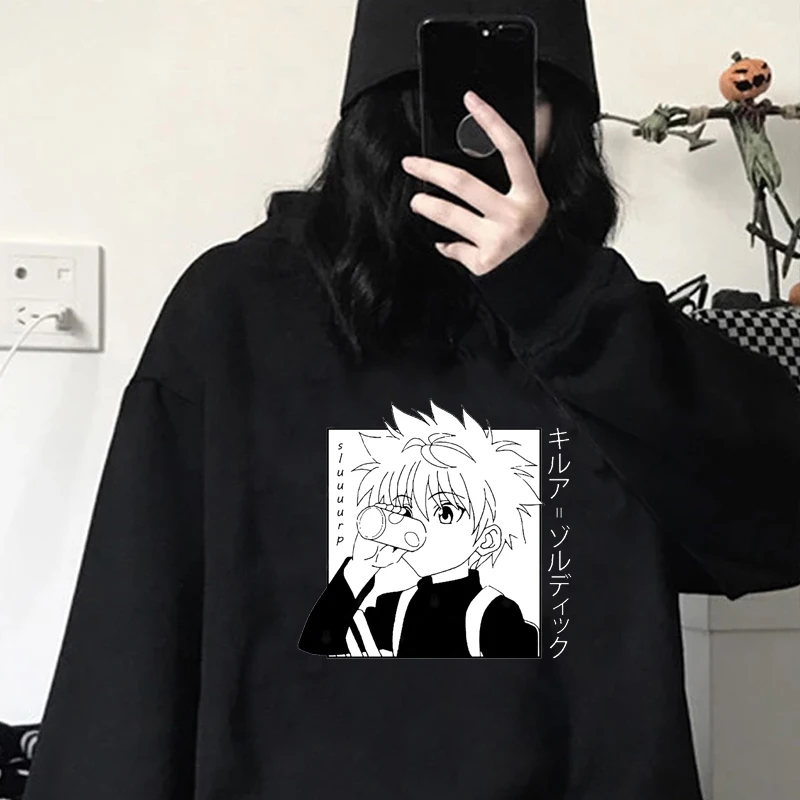 

Kawaii Hunter X Hunter забавные мультяшные толстовки для мужчин Killua Zoldyck Аниме Манга уличная одежда милая Толстовка Повседневная унисекс Толстовка д...