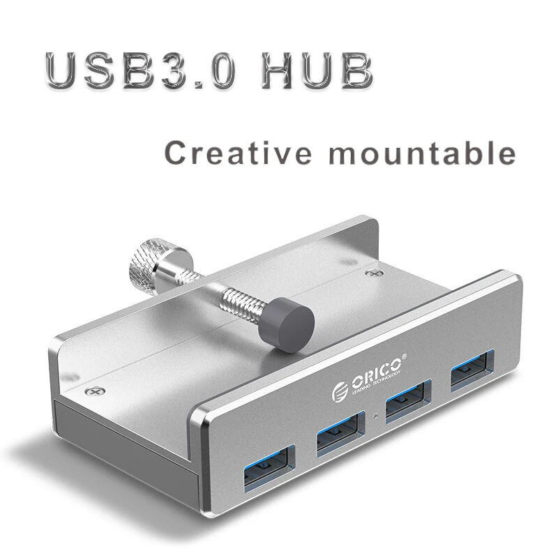 USB3.0 концентратор со встроенным следить за стол Расширенный 4 портовый Алюминий usb
