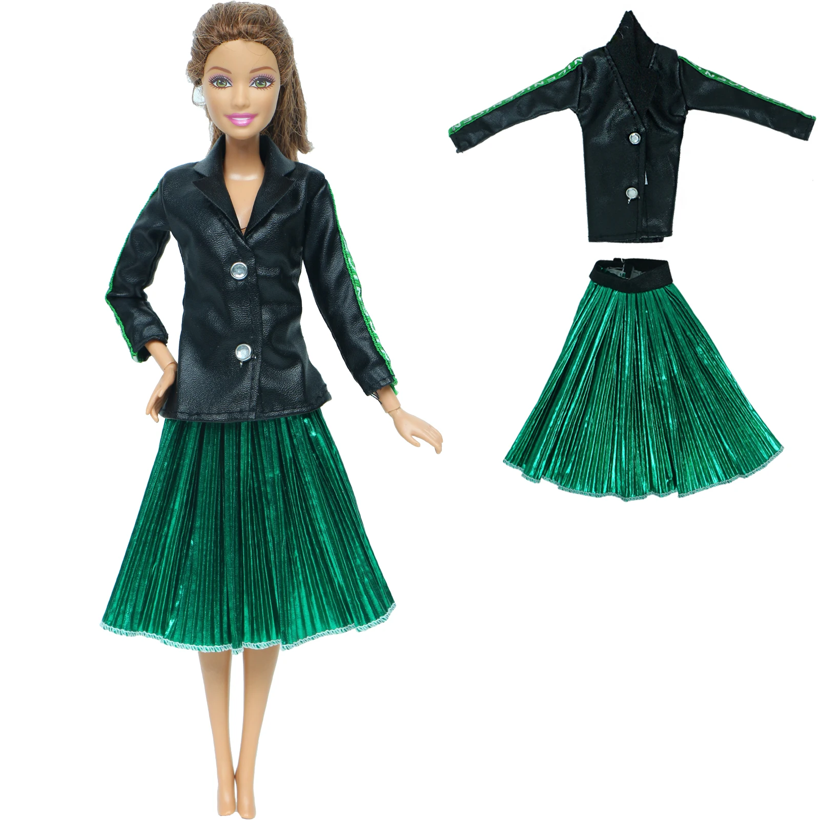 Один комплект модная одежда для куклы платье повседневная клетчатый пиджак