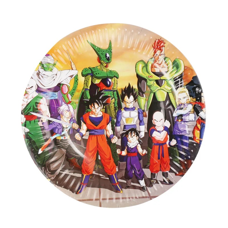 Dragon Ball Party Tableware Kid Baby Theme Birthday Decoration Supplies Anime Goku Vinyl Photography Backround Cloth Decor Set | Дом и сад
