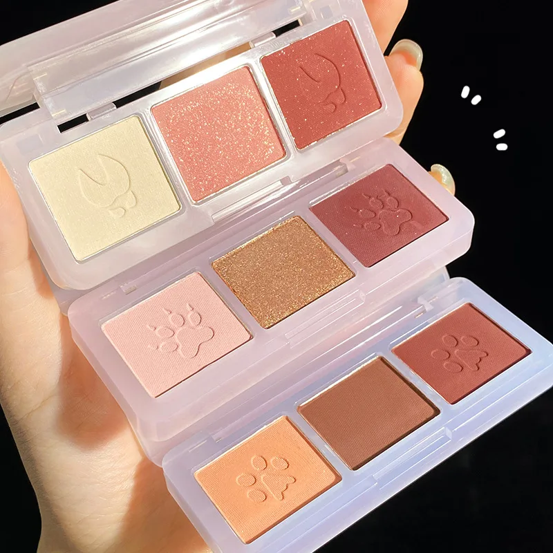 3 Color Eye Shadow Palette Pearlescent Matte Texture Milk Tea Earth Fine Shimmer Long-lasting Eyes Makeup Tool |