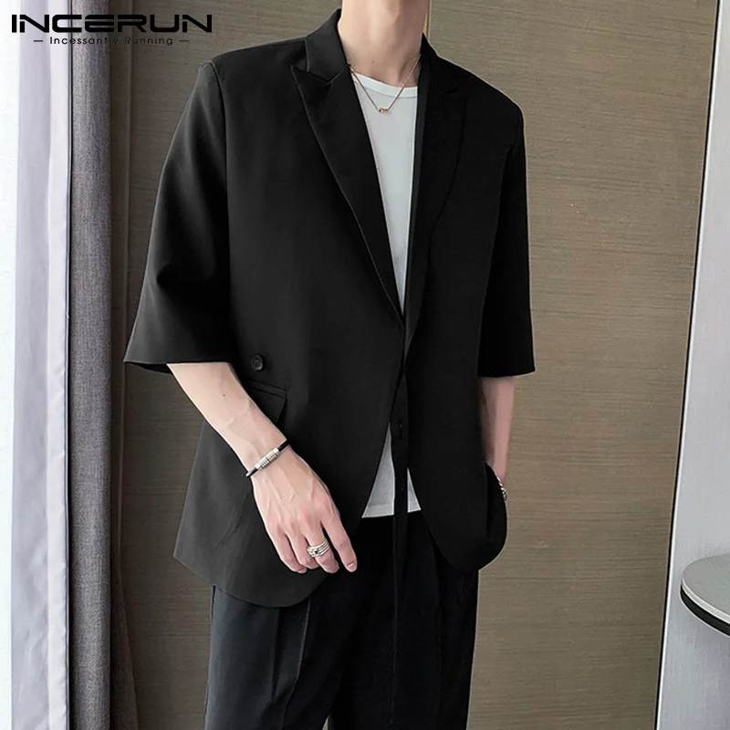

Модный новый красивый мужской блейзер INCERUN 2021, однотонный Удобный Повседневный костюм, уличная одежда, универсальное вечернее платье, блейз...