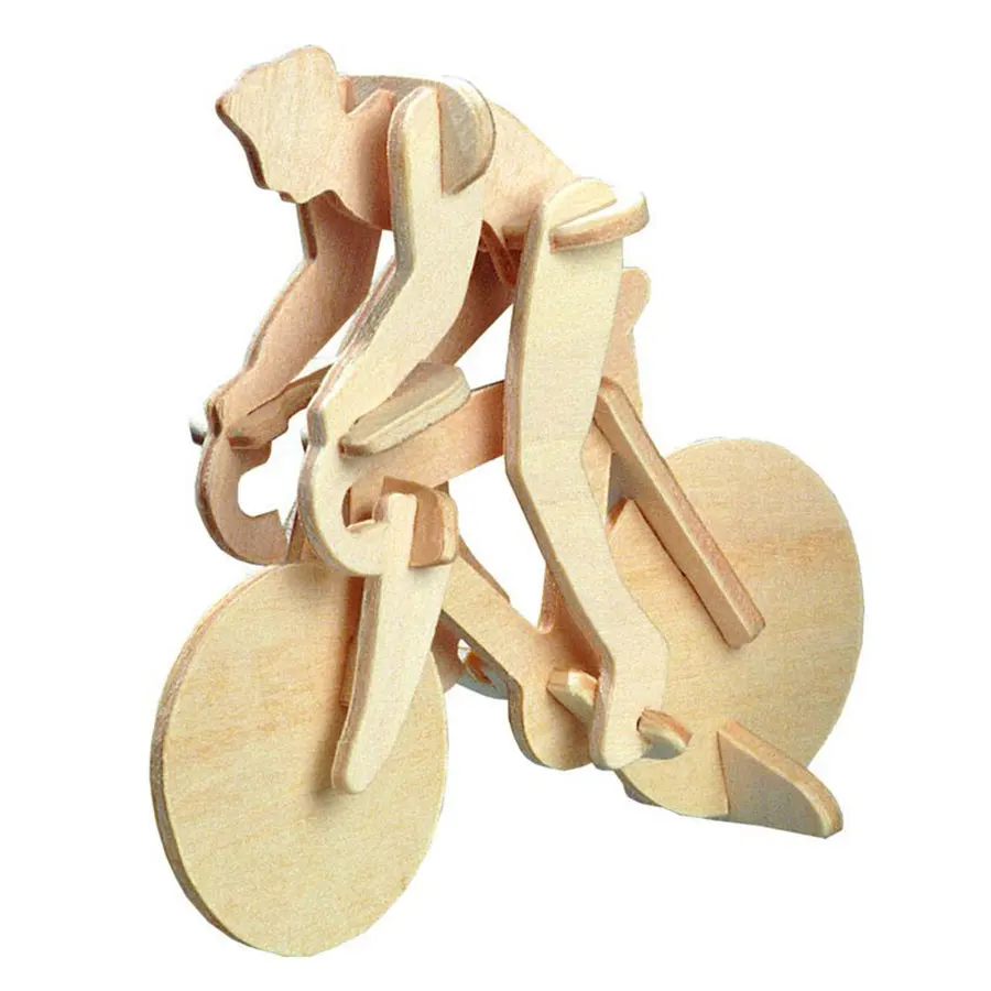 Велосипед 3D кирпичная модель игрушки деревянная дорога спортивный автомобиль