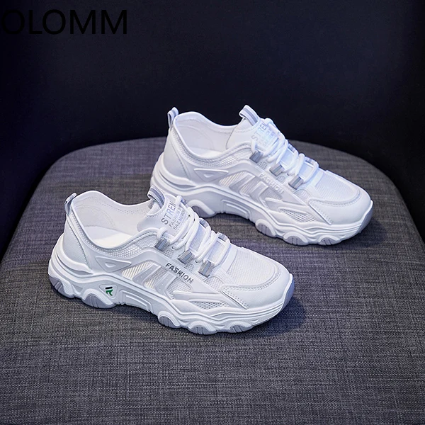 

2021 Summer New Faddish Women Shoes Schoolgirl Hollow Out Air Mesh Casual Sport Shoes Heightening Chunky Sneakers