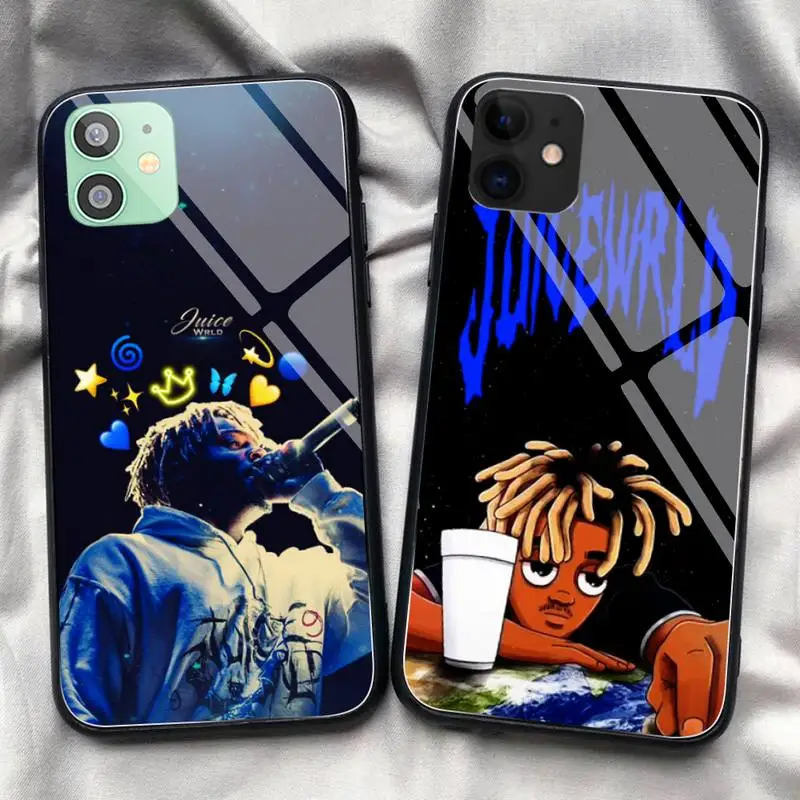 

Hip Hop Juice WRLD Acce cool Phone Case Tempered Glass For iPhone 11 Pro XR XS MAX 8 X 7 6S 6 Plus SE 2020 12 Pro Max Mini case