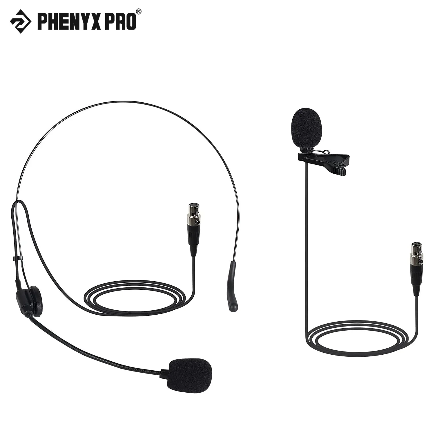 Фото Петличный микрофон Phenyx Pro/гарнитура с микрофоном, комплект с мини-разъемом XLR для сценических громкоговорителей, голосовой усилитель, руков... №1