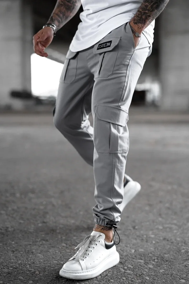 

2021 new muscle brother trousers men's fall/winter sports and leisure overalls loose large size cross-border